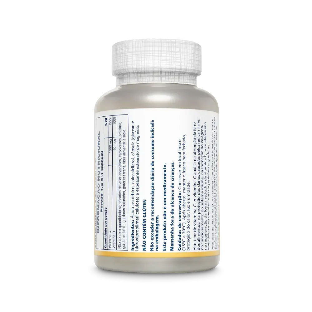 Vitamina C 1 g & Vitamina D3 2000 ui - 120 cap